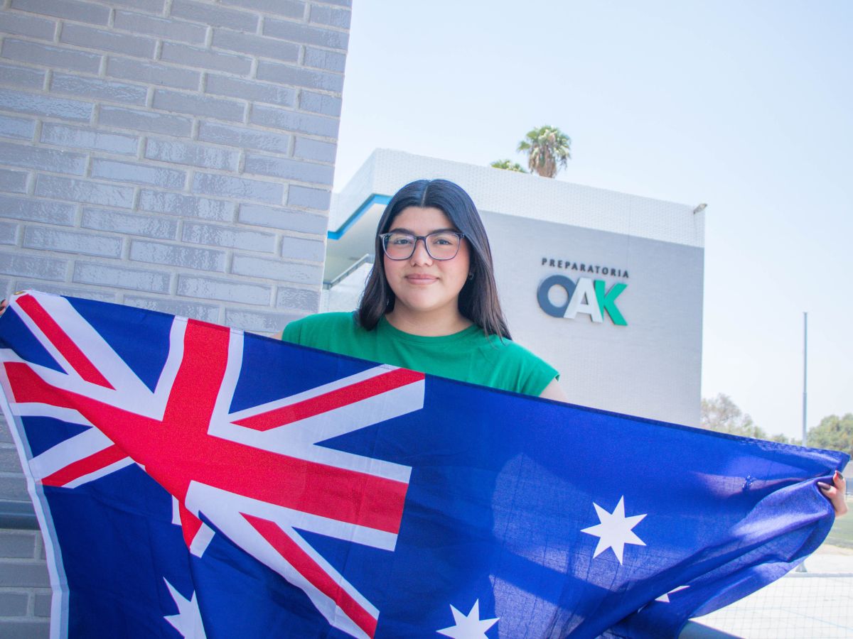 Alumno con bandera inglesa